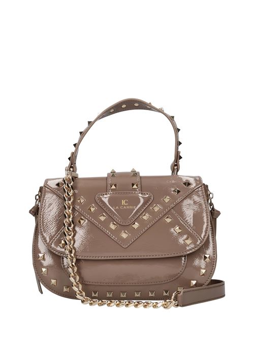 Borsa in vernice LA CARRIE | THUNDER HAND BAG SYNT. TUMBLEDTAUPE